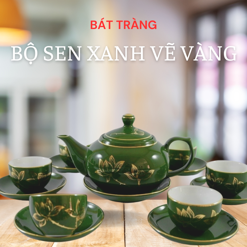 bo am chen bat trang sen xanh ve vang